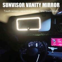 Car Vanity Mirror With LED Lights, 3-Color Dimmable Makeup Mirror For Car Sun Visor - Multicolor - View 3