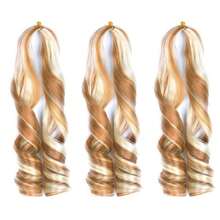 1-6Packs French Curl Braiding Hair 12/16/24Inch French Curl Crochet Braids Short Curly Crochet Hair Skin-Friendly Bouncy Synthetic Knotless Braiding Extensions - Beige Highlight - View 12