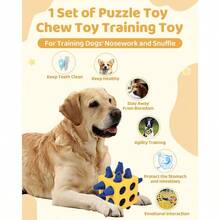 Interactive Puzzle Dog Toy Encourage Natural Foraging Skill Durable Dog Enrichment Toy Snuffle Cube Cloth Strip With Hide Seek Food Slow Feeder For Mind Stimulate Stress Relief In Yellow For Canine Mental Engagement And Behavioral Health - 黃色 - 查看 3