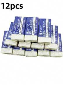 6/10/12/24/60 Pcs Set Of Minimalist White Erasers, Exam-Use Erasers Easily Erase Pencil Marks Without Leaving Traces, Creative Stationery, Office Supplies - Multicolor - View 11