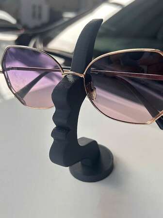 Side Profile Glasses Holder, Unique Curved Glasses Frame Holder, And Artistic Storage Solution, Enhances Your Desk Or Nightstand, Practical And Minimalist Black Design, Holiday Gift, Christmas Gift.