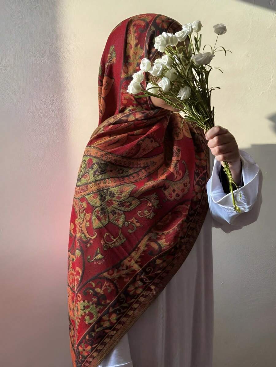 1 pièce Foulard femme motif cachemire, châle bohème, convient pour la vie quotidienne et les célébrations de festivals