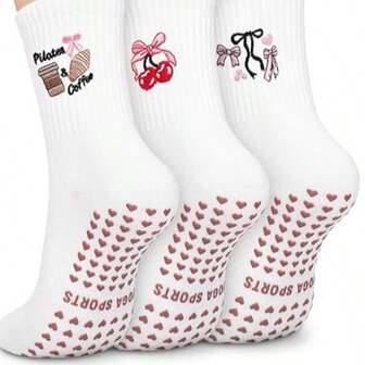 Tallas europeas 35-40, talla grande vendido: 1 par de calcetines de yoga bordados con suelas de goma para mujeres