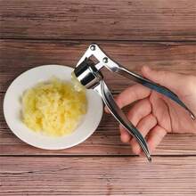 1 Pc Multi Function Garlic Press Aluminum Alloy Garlic Crusher Nut Cracker Bottle Opener Easy To Use Kitchen Gadget For Cooking - Silver - View 4
