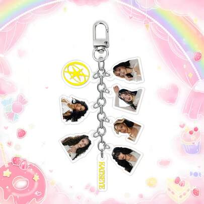 Kpop KATSEYE 钥匙扣，Manon Sophia Daniela Lara Megan Yoonchae EYEKON 钥匙扣/吊坠，适用于衣服、包包、车钥匙 - 创意可爱派对装饰，理想的圣诞节、情人节、生日礼物
