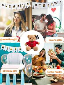 Customizable Teddy Bear Plush Doll With Text And Photo, Personalized Gifts, Doll Clothes, Christmas Decorations, Girls Bedroom Decor, Boys Bedroom Decor, Christmas Gifts, Birthday Decorations, Personalized Gifts, Suitable For College Dorms, Halloween Decorations - Multicolor - View 5