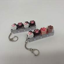 Stress Relief Cat Paw Keychain, Finger Toy, Mechanical Keyboard Switch Tester, Keyring, Desk Accessory, Phone Charm, Novelty Toy, Pop Fidget Toy