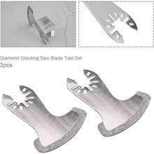 3Pcs Segment Swing Grit Grout Saw Blades Oscillating Multi Blade Accessories Compatible With Black Decker Compatible With Compatible With - Initial - View 4