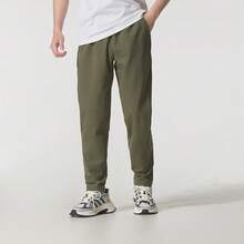 Adidas Men's Sports Suit: SL WARM Woven Hooded Fleece Jacket/Coat + SL WARM Woven Fleece Pants, Suitable For Daily Commute And Running, JG8515+KA1299 - Black/Olive Green - View 7