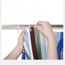 12pcs Multi-Functional Shower Curtain Hooks - Durable C-Shaped Hangers For Hanging Shower Curtain Rod, Essential Bathroom Accessory - Multicolor - View 3