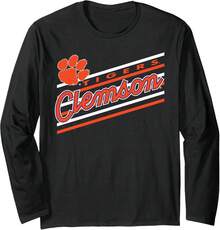 Clemson Tigers Retro Performer Officially Licensed Long Sleeve T-Shirt - 黑色 - 查看 1
