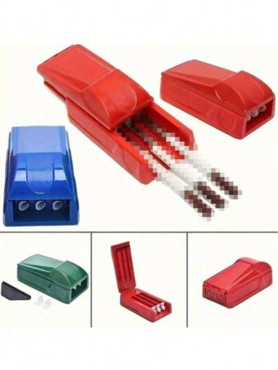 1支装重型手动卷烟器，带3个注烟管，无需用电，便携小巧设计，红色，适合旅行、居家、办公室和车内使用，是男士理想的吸烟配件，高品质结构，是旅行吸烟者的必备之选