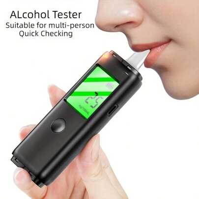 Alkomätare med dubbla lägen och hygieniskt munstycke för noggrann alkoholdetektering - personligt, hemma och i baren