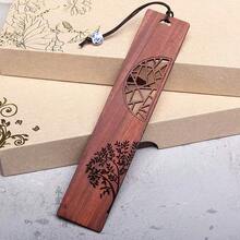 1pc Hand-Carved Mahogany Bookmark For Students And Book Lovers - Retro Design And Nostalgic Feel - Perfect School Stationery Accessory Back To School - Multicolor - View 10