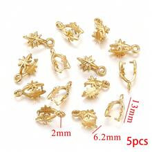 5个防水不锈钢镀金扣环吊坠连接器，用于珠宝制作DIY - 1826 - 查看 9