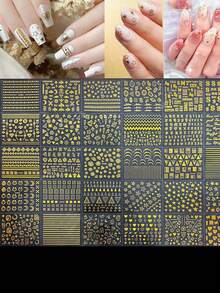 90 miếng dán móng tay 3D phong cách Y2K + 1 nhíp, 4500 miếng dán móng tay 3D tự dính màu trắng hình hoa hồng, hoa cúc, hoa anh đào, dụng cụ làm móng, miếng dán trang trí móng tay. - Nhiều màu - Xem 5