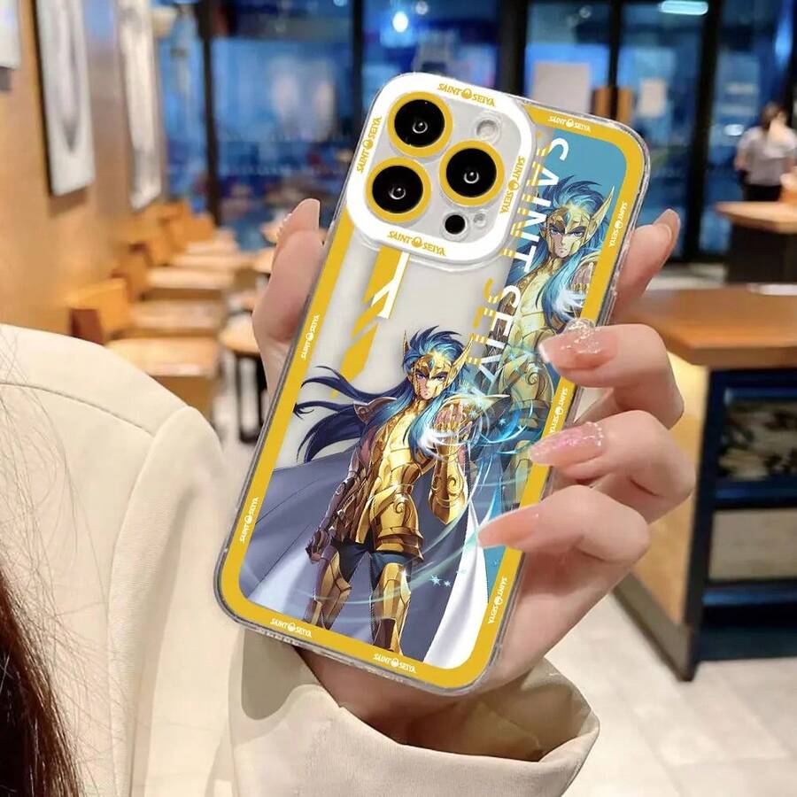 Anime Gold S-Saint Seiya Klare Handyhülle kompatibel mit Samsung A02 A03 A04 A05 A05S A06 A10S A11 A12 A13 A14 A15 A16 A21S NOTE 10 20 Hülle, Abdeckung kompatibel mit  17 pro max Hülle,  17 pro Hülle,  17 Hülle,  16 pro max Hülle - NCCLR03 - Übersicht 1