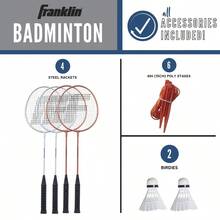 Badminton Net Sets - Outdoor Backyard + Beach Badminton Net + Equipment Set - (4) Rackets + (2) Birdies + ...