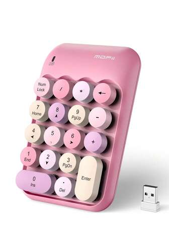 Teclado numérico MOFII | USB inalámbrico, ligero y portátil mini teclado para finanzas/contabilidad - Un accesorio de oficina esencial y con estilo imprescindible para mujeres