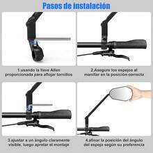Diyife 2 Unidades Espejo de Bicicleta con Palanca Extra Larga y Espejo Grande HD, Barra de Conexión Ajustable 360 ° , Compatible con Manillar Universal de 22-25.5mm - uno por - Ver 8