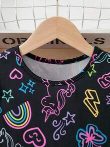 Girls Luminous Glow In The Dark Dress - The Magic Choice For Parties, Nighttime Wear And Photography (Summer Dress) - Black - View 3