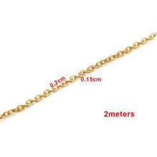 2m/10m Stainless Steel Cross Chain, Flat O-Shape Chain, Multiple Sizes, Gold Color, Suitable For DIY Jewelry Making, Bracelet, Necklace Accessories