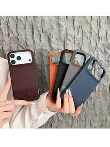 Capa De Celular De Luxo, Compatível Com Iphone 17, Air, 16, 15, 14, 13, 12, Pro Max E Plus, Com Parte Traseira Macia Para Uso Profissional. - Marrom Chocolate - Ver 8