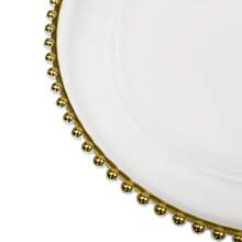 Clear Charger Plates, 25 Pack 12.6 Inch Round Shape Table Charger Plates Set Reusable Dinner Serving Tray Modern Table Setting Decoration For Holiday Wedding Party - Clear and Gold - 查看 11