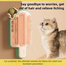 أداة تنظيف الحيوانات الأليفة متعددة الأغراض بشكل الآيس كريم، ثلاثية الوظائف للتنظيف والتخلص من التشابك والتدليك، مناسبة للقطط والكلاب. تتميز بلوحة خدش للقطط وعصا مغطاة بالنعناع المنشط. مصممة للاستخدام على الجدران والزوايا، مع إمكانية التفكيك والتنظيف بسهولة.