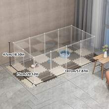 兔子围栏、狗狗围栏、带猫砂盆的室内宠物笼、猫狗笼、隔离门、围栏，可自由组合，适用于小型/中型宠物 - 彩色 - 查看 4