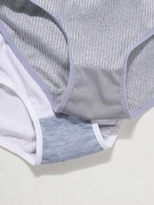 6pcs/Set Teen Girls Underwear Set - Wireless Lightly Lined Bras And Panties - Ribbed Stitching, Detachable Straps For Strapless Comfort. Simple Bra Set, Suitable For Young Girls. 3 Sets - Multicolor - View 9