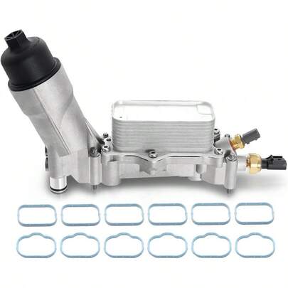 926959 Upgraded Aluminum Engine Oil Filter Housing Kit With Oil Cooler Sensors And Gaskets Compatible With 20112016 Chrysler 200 300 Dodge Charger Challenger Journey  Ram ProMaster 3.6L