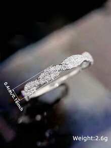 1 Pc Pretty Cubic Zirconia Ring For Women For Wedding Engagement Anniversary Party Jewelry Valentine's Day Gift - 1# - View 9