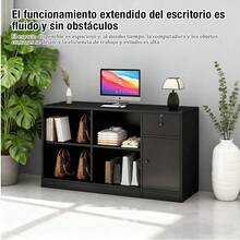 Mostrador Para Negocio 2 Niveles 4 Espacios Con Cajón - Negro - Ver 8