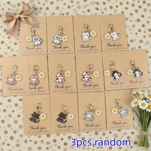 3 قطع مجموعة سلسلة مفاتيح بشكل قطة كرتونية وعباد الشمس، تتضمن 3 بطاقات شكر تحفيزية، مناسبة لسلاسل المفاتيح وديكور العبوات والأقلام، مثالية للاستخدام اليومي والديكور، وهي هدية مفكرة للعائلة والأصدقاء، مناسبة للعودة إلى المدرسة وأعياد الميلاد وغيرها - متعدد الألوان - مشاهدة 7