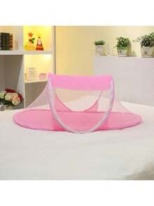 Red plegable portátil para cuna de bebé recién nacido, mosquitera para cama de bebé, tipo barco, cortina con cremallera, tienda de juegos infantil, cama para dormir Varios patrones, enviados al azar. - Multicolor - Ver 1