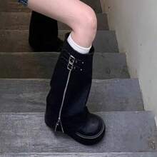 Women Over-The-Knee Boots - Black - View 3