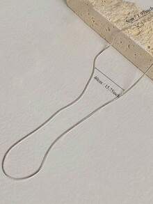 1pc Versatile Minimalist Stainless Steel Round Snake Bone Necklace - Silver - View 4