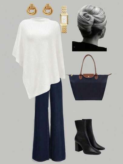 2025 Parte superior de chal cómoda y sencilla, elegante y digna, parte superior de chal de punto holgada, de moda elegante para primavera/otoño, para mujer, de corte holgado, ligera, para otoño, estilo casual de viaje y playa, versátil