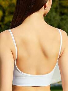 4件套女士无缝条纹吊带背心式无钢圈文胸，性感舒适加厚内衣