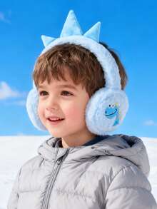 1pc Kids Cartoon Dinosaur Plush Earmuffs, Outdoor Winter Ear Warmers