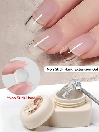 1 pieza Gel de extensión de uñas sólido antiadherente de 25ml transparente para esculpir flores 3D, gel de modelado con piedras rhinestone, hidrogel para manicura en casa o salón, regalo