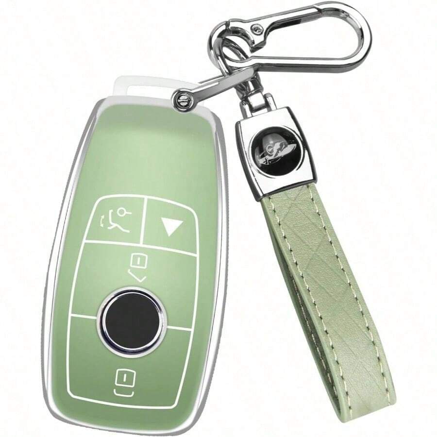 Keyrings & Keychains - Type B + B: Silver Border - Green - View 1