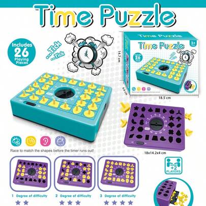 1PC Trò chơi ghép hình ghép hình theo thời gian dành cho trẻ em, Đồ chơi tương tác giữa cha mẹ và con cái, Trò chơi giáo dục sớm và rèn luyện khả năng tập trung