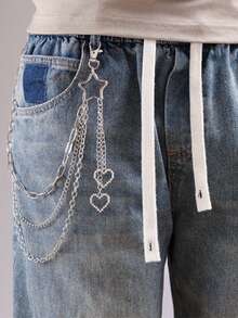 1pc Star Street Fashion Metal Trouser Chain, Suitable For Both Men And Women, All Season Clothing Accessory