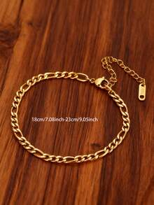 MONALLY 1pc 18K Gold Plated Luxury Charm Blade Chain Bracelet, Stainless Steel Jewelry For Women, Fashionable Gift For Valentine's Day/Chinese New Year