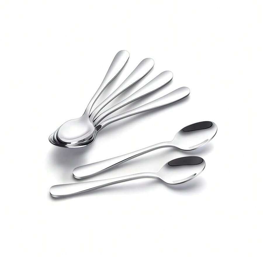 Coffee Spoons, Mini Espresso Spoon, 6 Pieces Stainless Steel Spoons Silverware Set, Dinner Spoon For Home, Kitchen Or Restaurant, Dishwasher  4.7 Inches,CoffeeSpoons-6 - 咖啡勺-6 - 查看 1