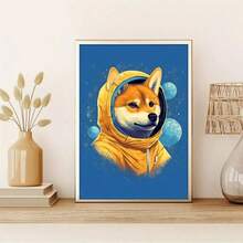 1幅帆布海报，现代艺术，极简主义客厅狗头装饰画，卧室装饰画，墙面装饰，秋季装饰，房间装饰，无框 - 彩色 - 查看 4