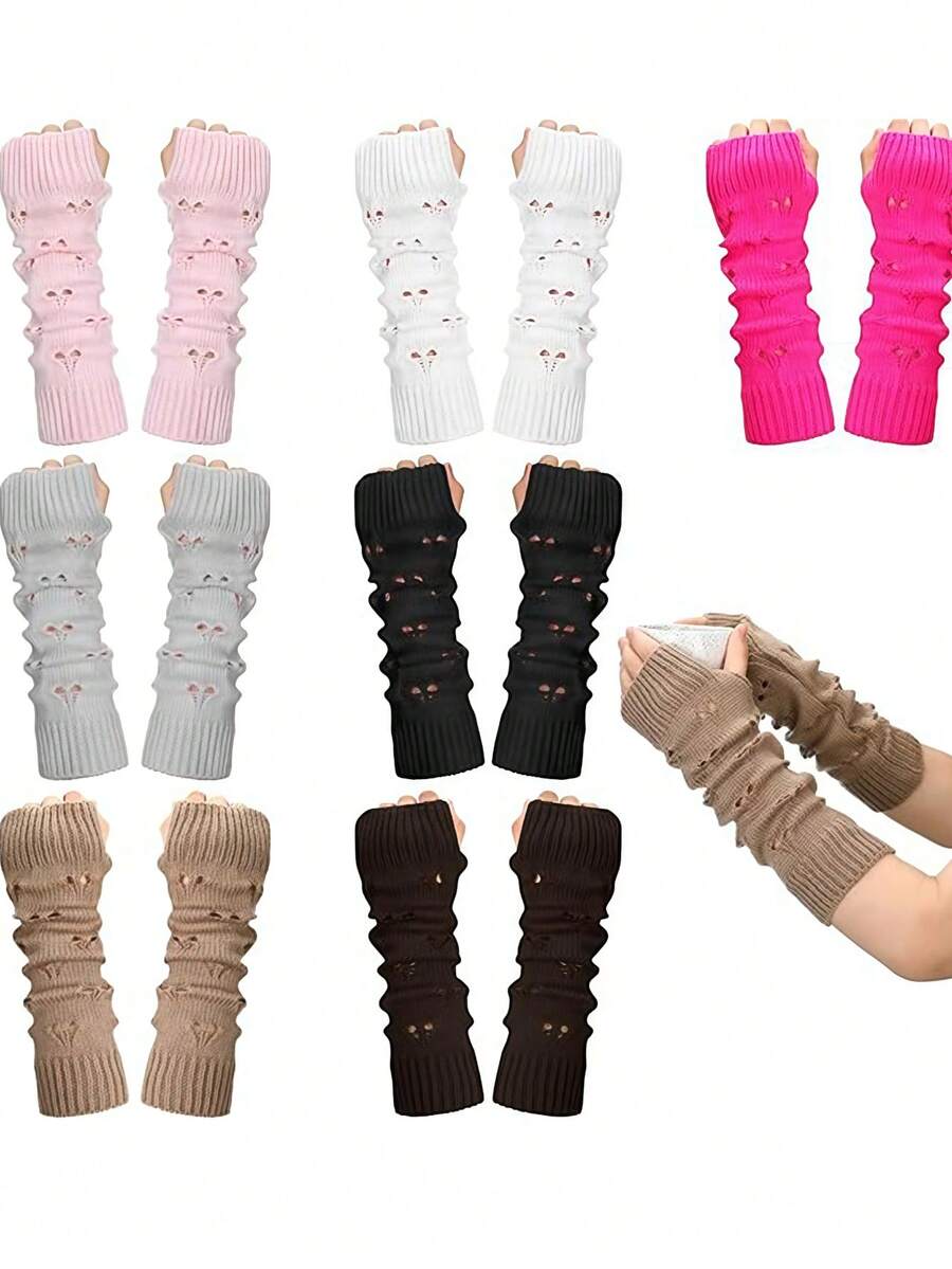 1 pieza Mangas de brazo cálidas y de felpa hechas de lana y tejidas para un excelente calor. El diseño de media longitud sin dedos es perfecto para el uso diario y el esquí en otoño e invierno, y puede ser usado tanto por hombres como por mujeres. Un gran regalo para amigos