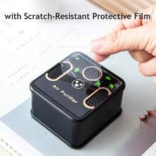 USB便携式空气净化器：小巧迷你，适用于宠物、猫砂盆、家居、汽车、浴室、厨房和衣柜等场所。这款电子除臭器采用USB供电，功能多样，是猫狗主人的理想之选。 - 黑色 - 查看 4